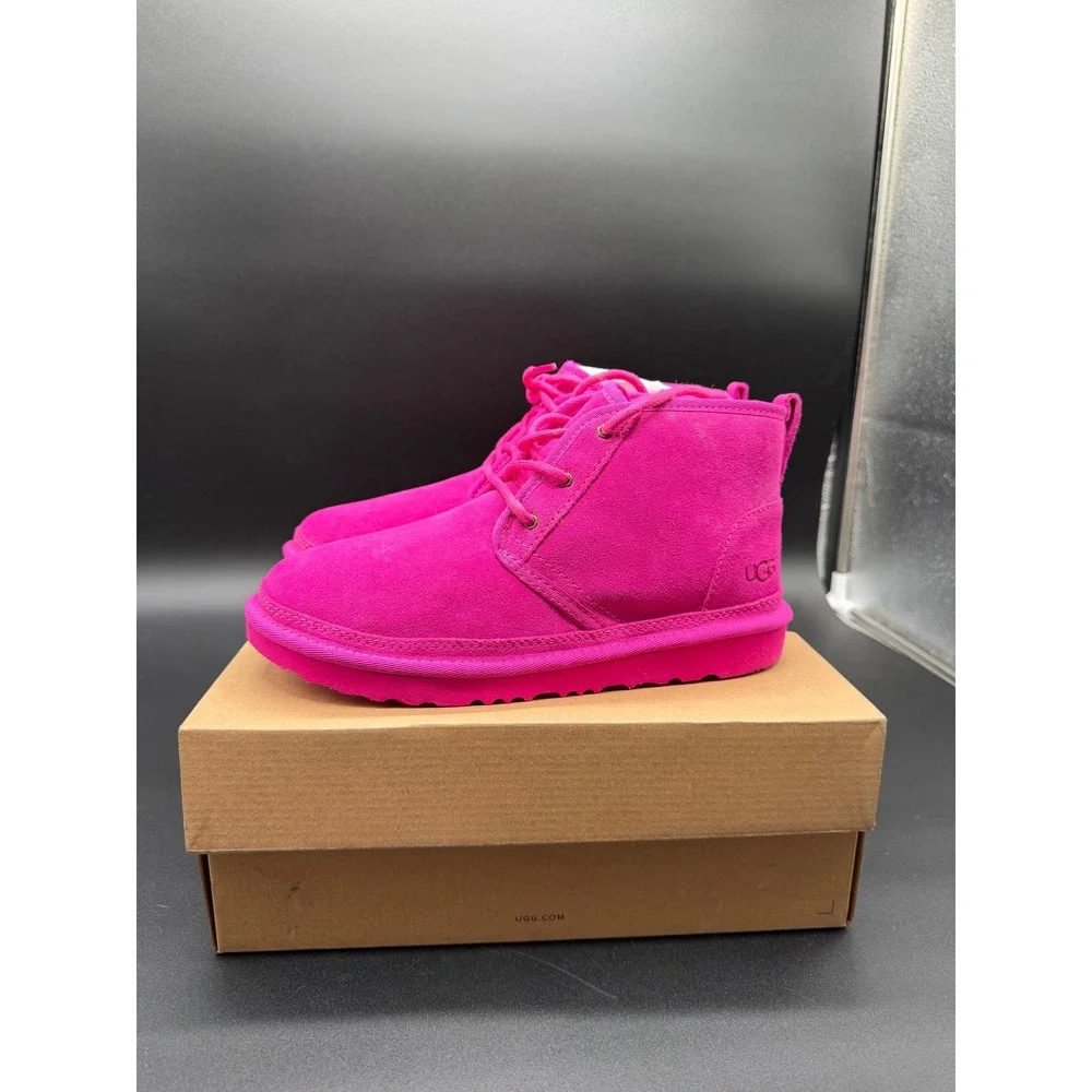 UGG Neumel II Rock Rose Pink Suede Lace Up Boots 1017320K Kids‎ Size 6 New